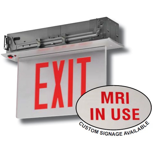 RECESSED EDGELIT ALUMINUM EXIT SIGN RELZXTE