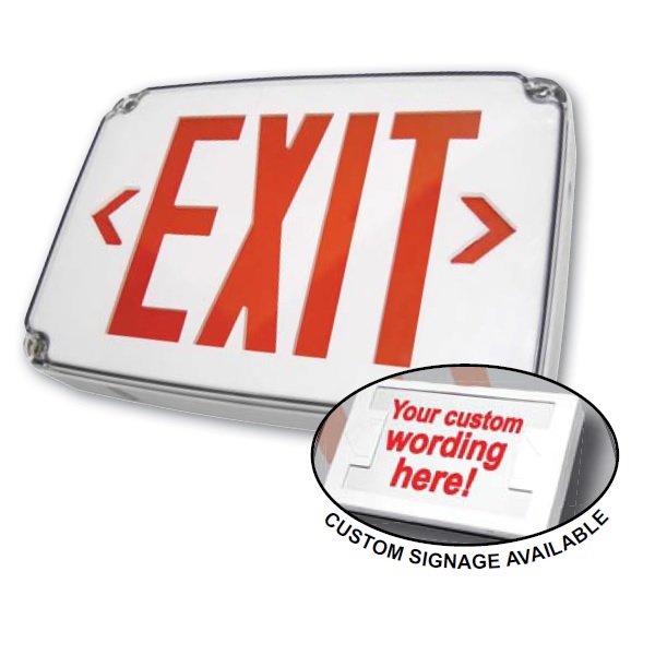 COMPACT WET LOCATION POLYCARBONATE EXIT SIGN WLEZXTEU