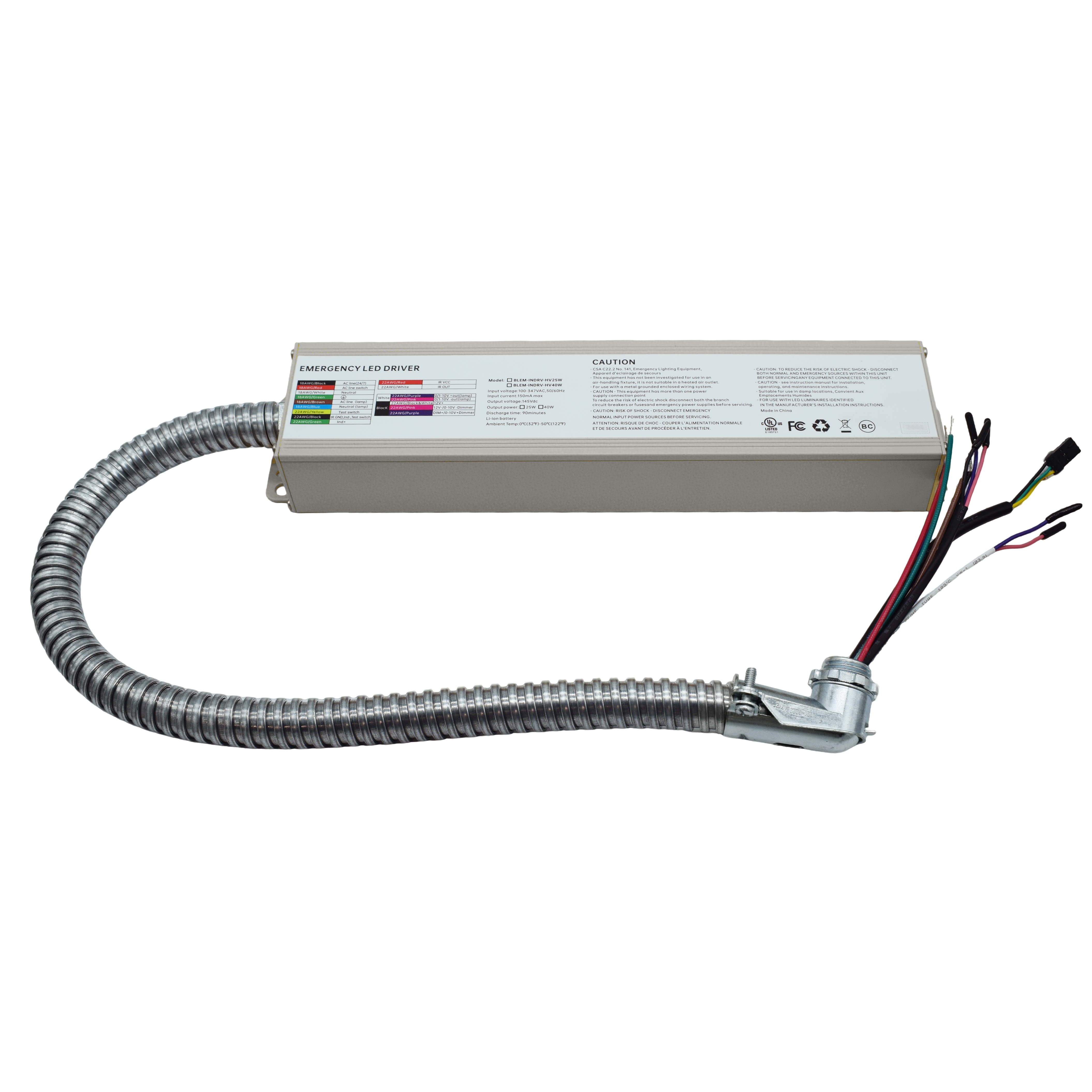 Inline LED Emergency Driver for remote mounting-BLEM-INDRV-HV